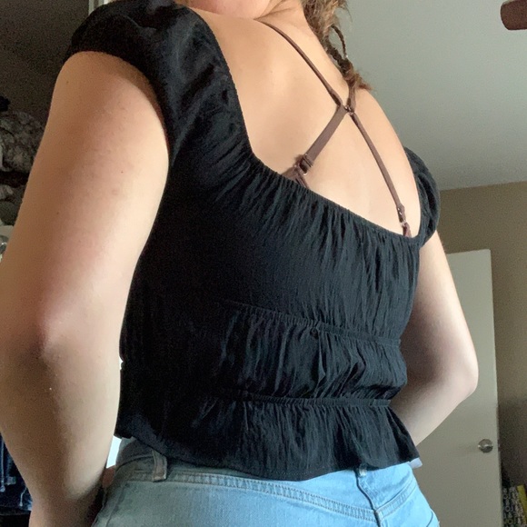 Black Ruffle Top - Picture 2 of 3